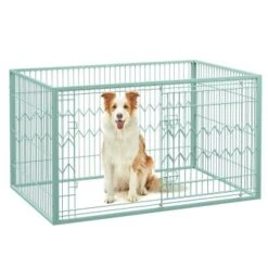 FEANDREA Welpenauslauf 4-teilig Schwarz Mintgrün