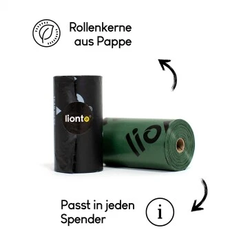 Lionto 600 Hundekotbeutel, Schwarz/grün 4 Lionto 600 Hundekotbeutel, Schwarz/grün – Bild 2